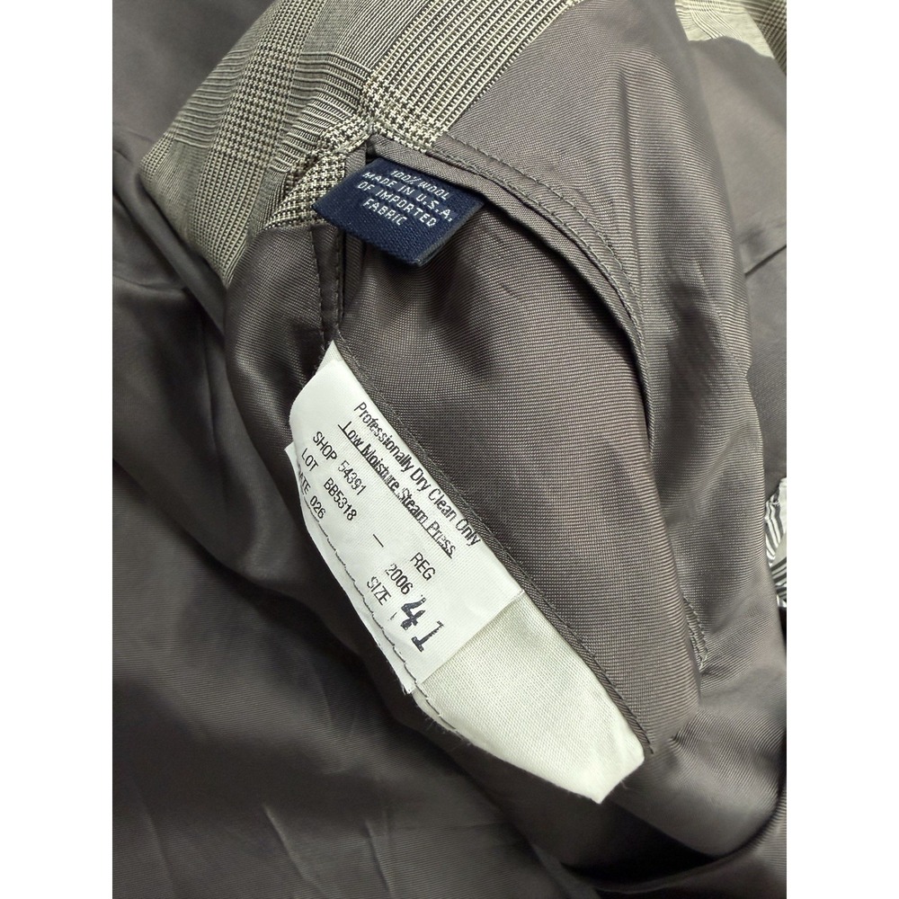 VTG Brooks Brothers Brookease Blazer Men 41 Beige Plaid Wool Sport Coat Jacket - Picture 7 of 13